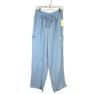 Boutique Womens Pull On Gauze Pants Blue XL Boho Casual Lagenlook Lounge NWT